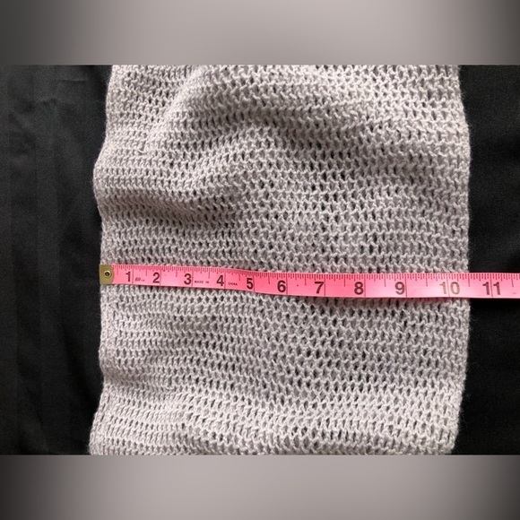 Knit Tube Infinity Scarf with Fringes - Picture 14 of 15